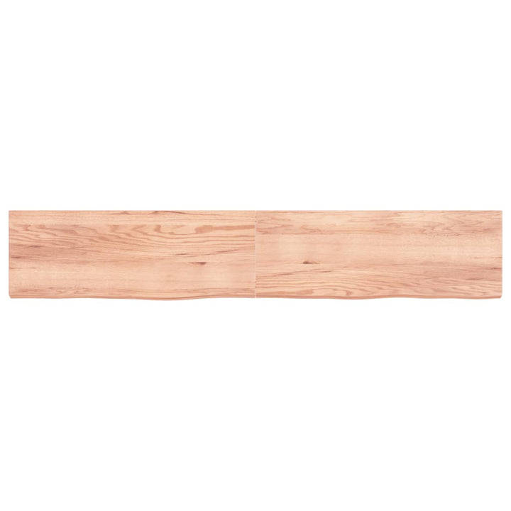 Tafelblad 220x40x(2-6)cm behandeld massief eikenhout lichtbruin