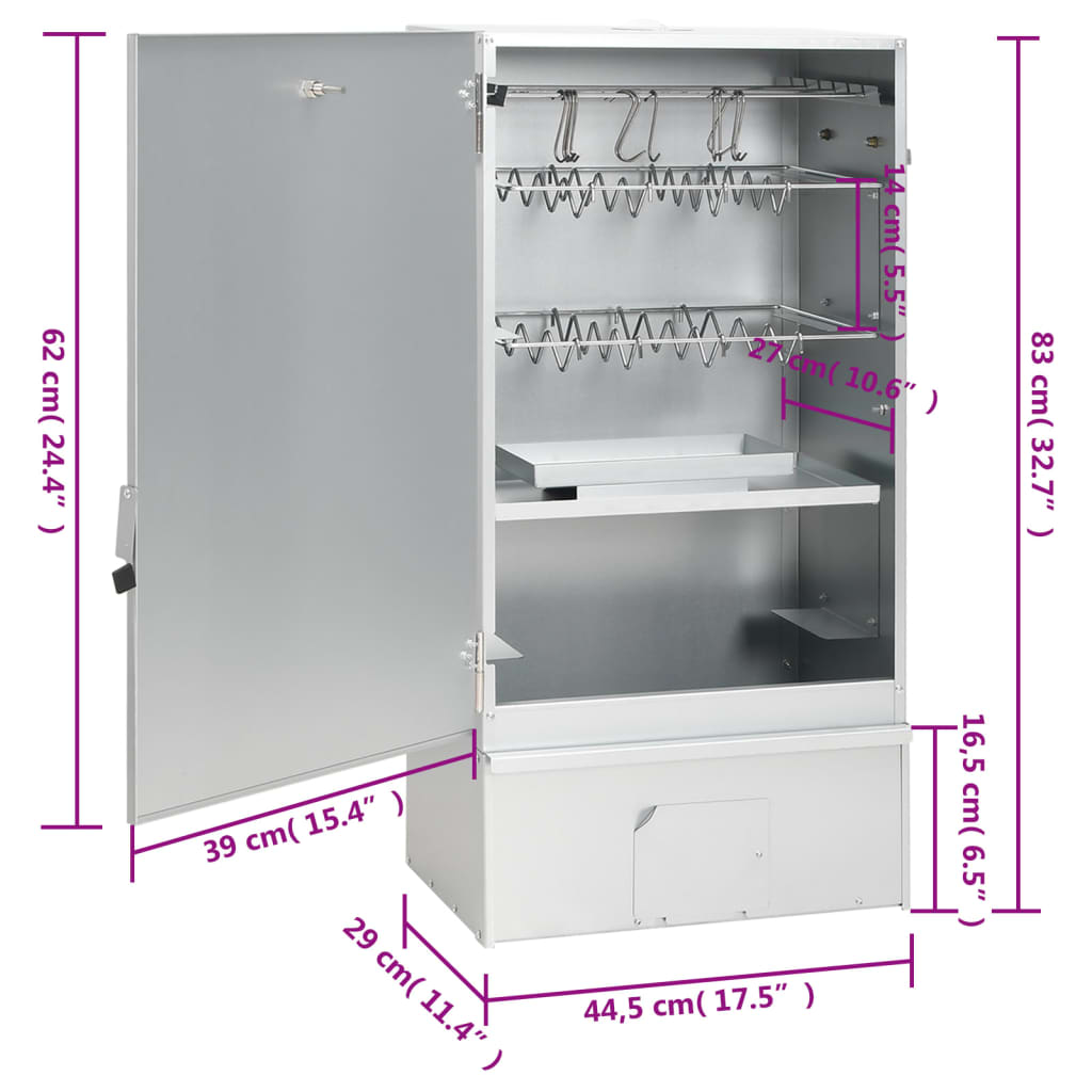 BBQ-rookoven met tafel gegalvaniseerd staal