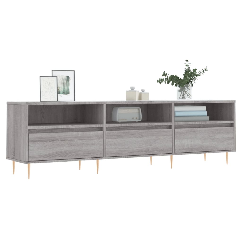 Tv-meubel 150x30x44,5 cm bewerkt hout grijs sonoma eikenkleurig