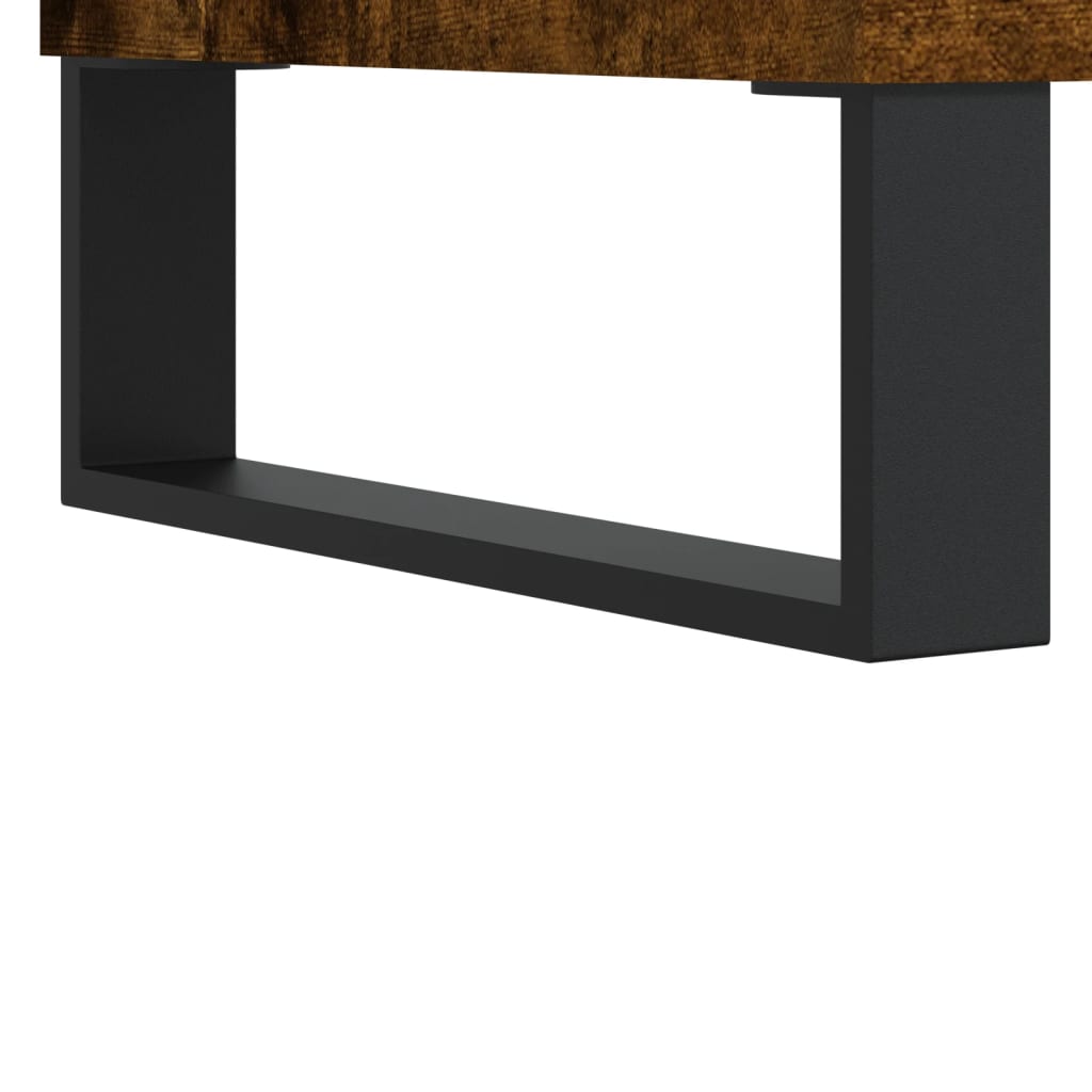 Platenkast 85x38x48 cm bewerkt hout gerookt eikenkleurig