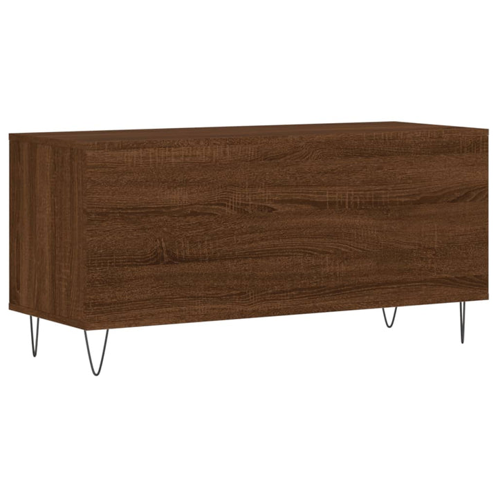 Platenkast 100x38x48 cm bewerkt hout bruin eikenkleur