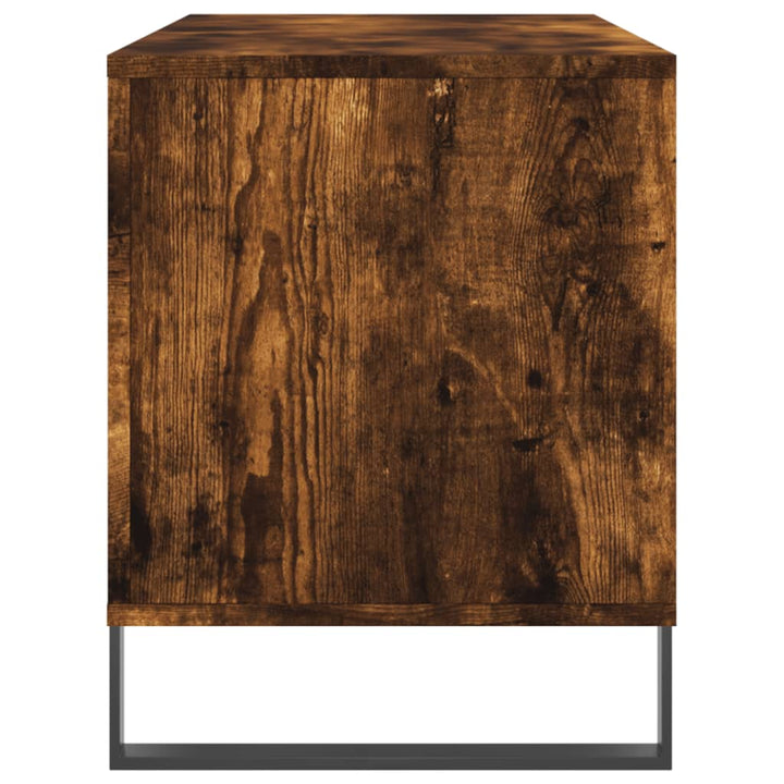 Platenkast 100x38x48 cm bewerkt hout gerookt eikenkleurig