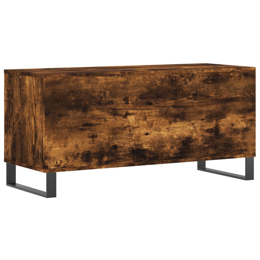 Platenkast 100x38x48 cm bewerkt hout gerookt eikenkleurig