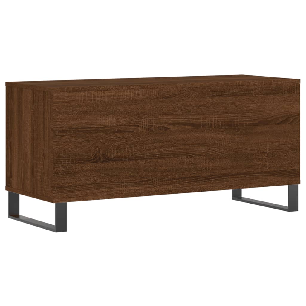 Platenkast 100x38x48 cm bewerkt hout bruin eikenkleur