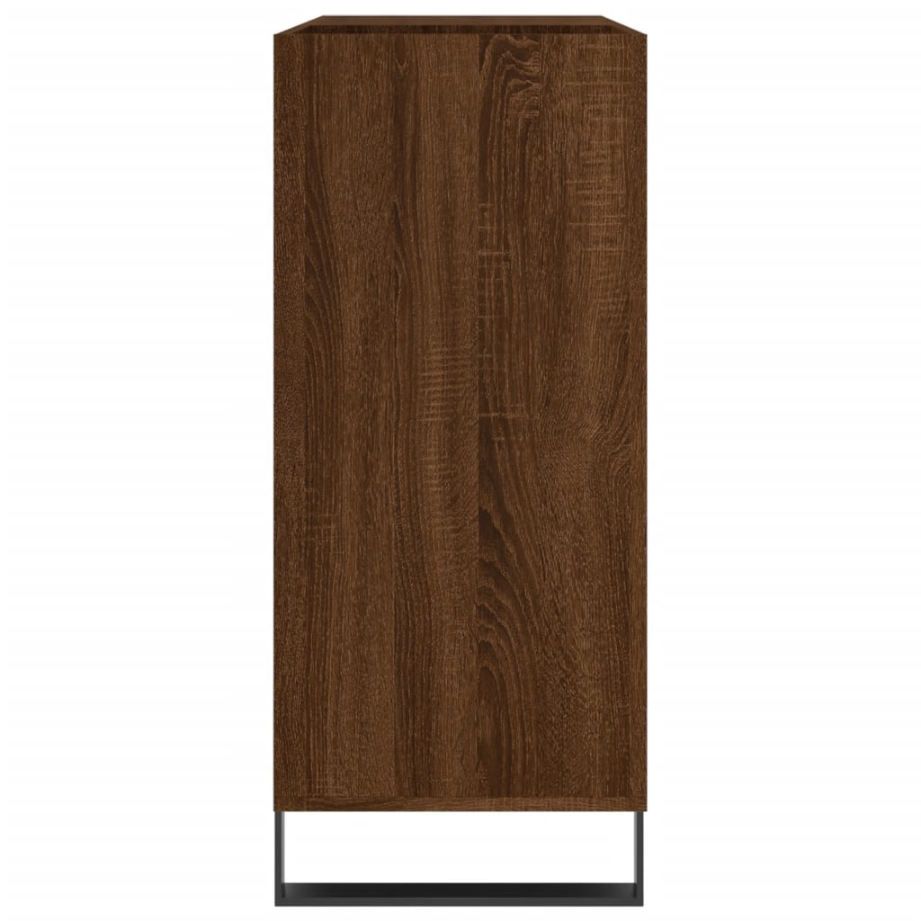 Platenkast 84,5x38x89 cm bewerkt hout bruin eikenkleur