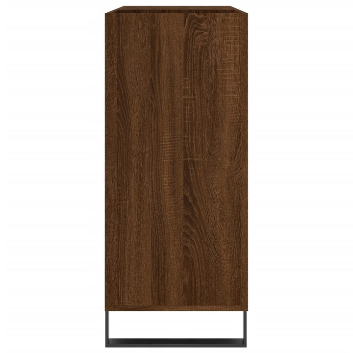 Platenkast 84,5x38x89 cm bewerkt hout bruin eikenkleur