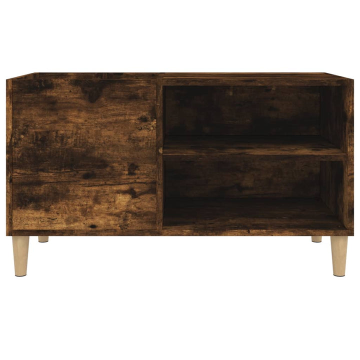 Platenkast 84,5x38x48 cm bewerkt hout gerookt eikenkleurig