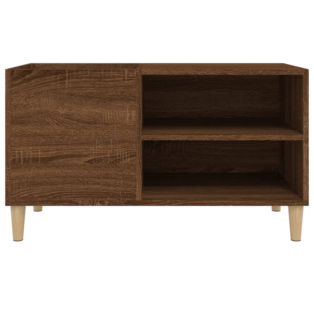 Platenkast 84,5x38x48 cm bewerkt hout bruin eikenkleur