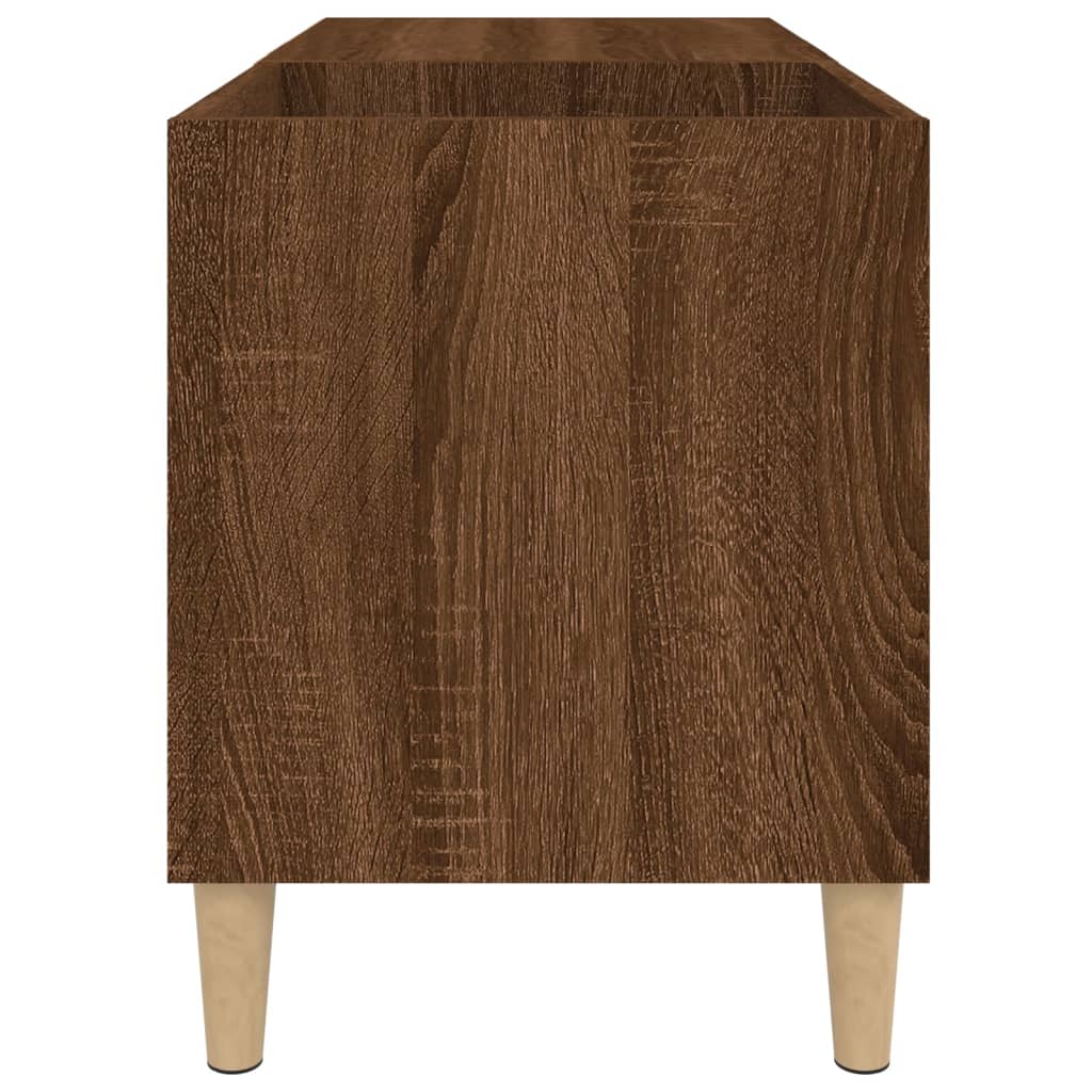 Platenkast 84,5x38x48 cm bewerkt hout bruin eikenkleur