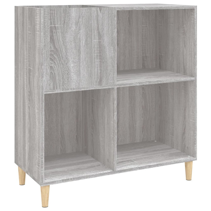 Platenkast 84,5x38x89 cm bewerkt hout grijs sonoma eikenkleurig