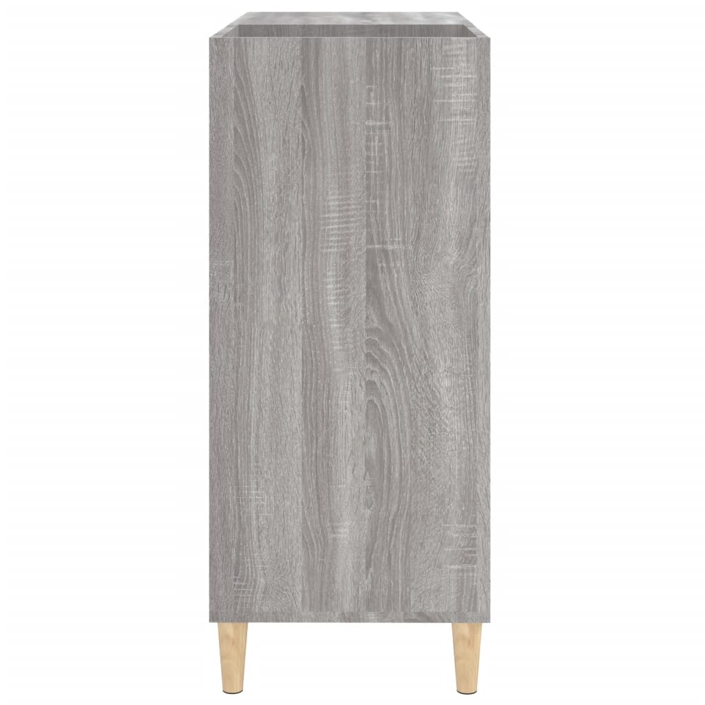 Platenkast 84,5x38x89 cm bewerkt hout grijs sonoma eikenkleurig