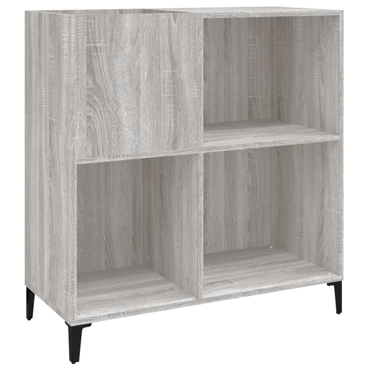 Platenkast 84,5x38x89 cm bewerkt hout grijs sonoma eikenkleurig