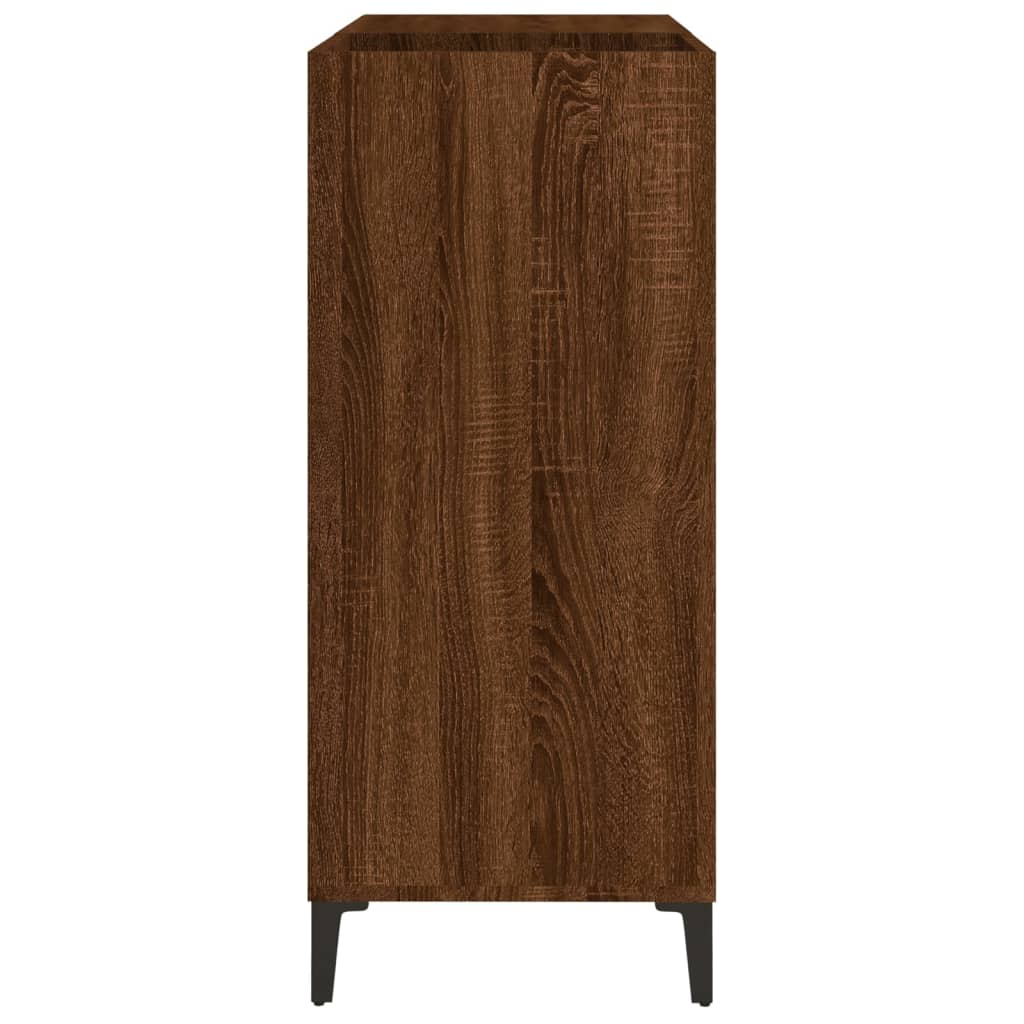 Platenkast 84,5x38x89 cm bewerkt hout bruin eikenkleur