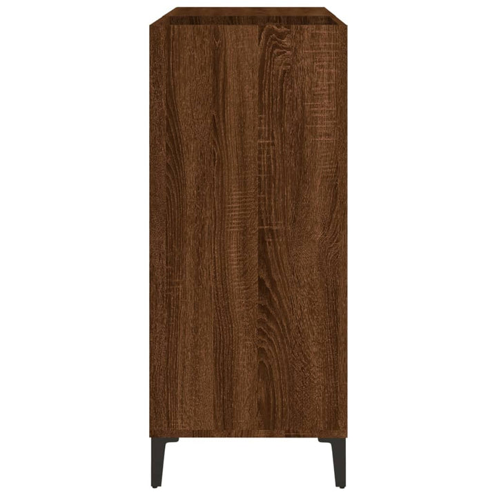 Platenkast 84,5x38x89 cm bewerkt hout bruin eikenkleur