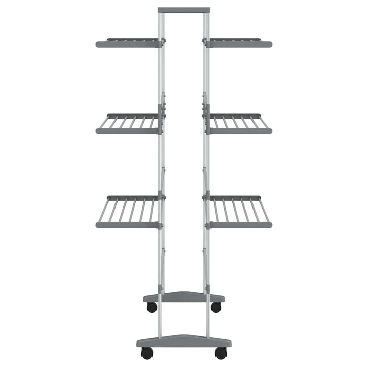 Droogrek met wieltjes 89x64x129 cm aluminium