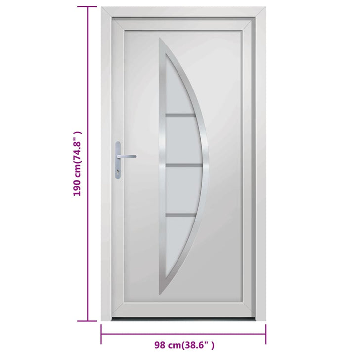 Voordeur 98x190 cm PVC wit