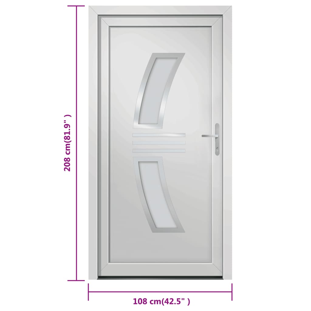 Voordeur 108x208 cm PVC wit