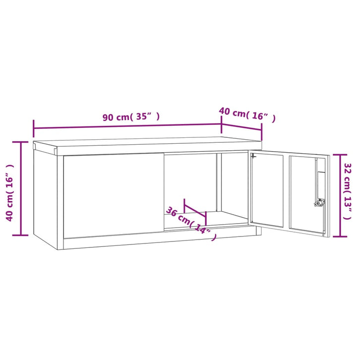 Archiefkast 90x40x40 cm staal antracietkleurig