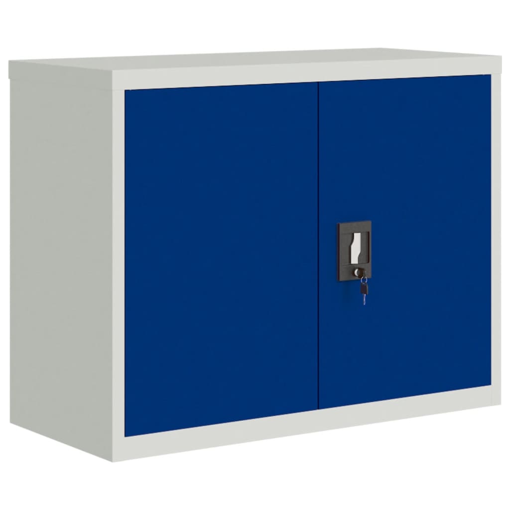 Archiefkast 90x40x70 cm staal lichtgrijs en blauw