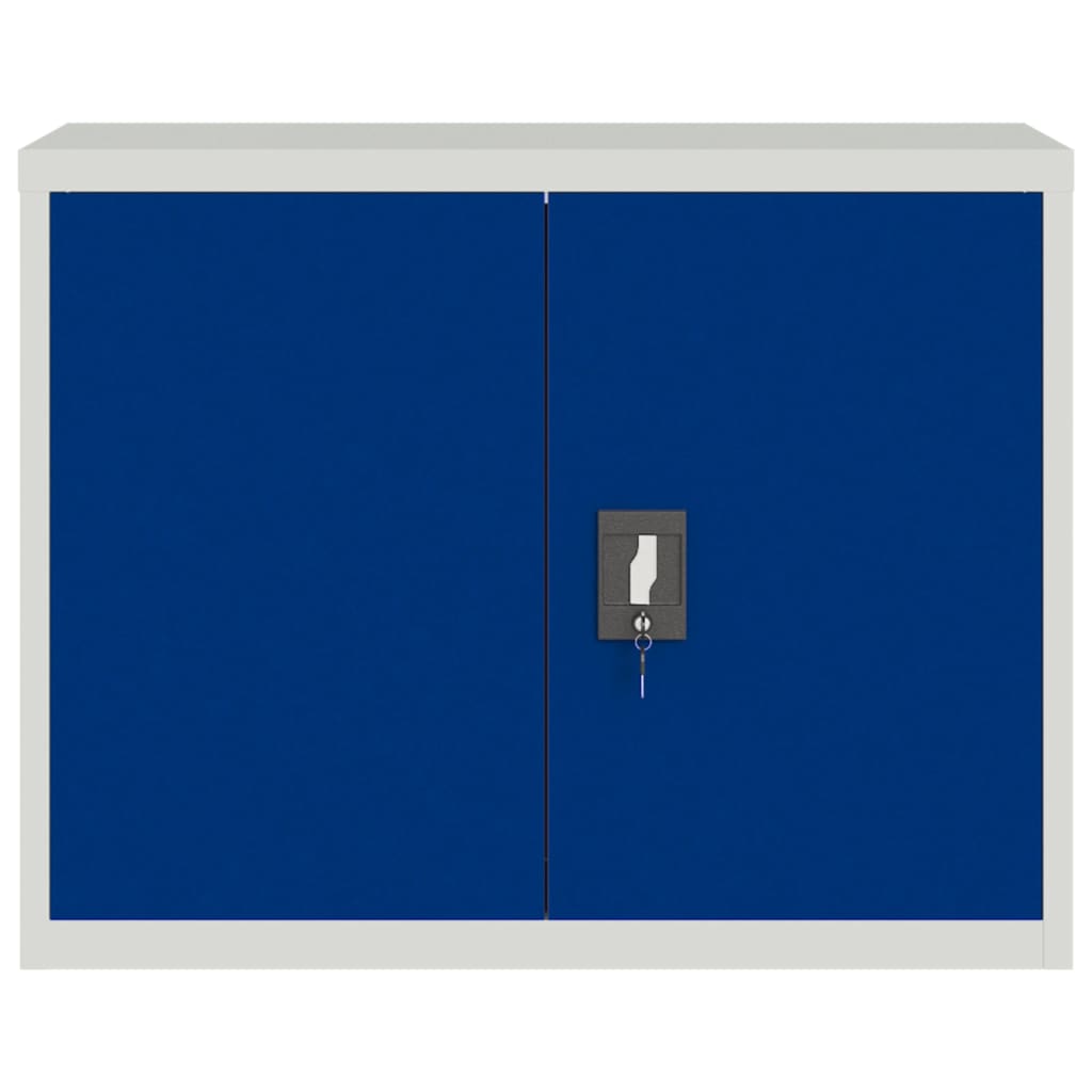 Archiefkast 90x40x70 cm staal lichtgrijs en blauw