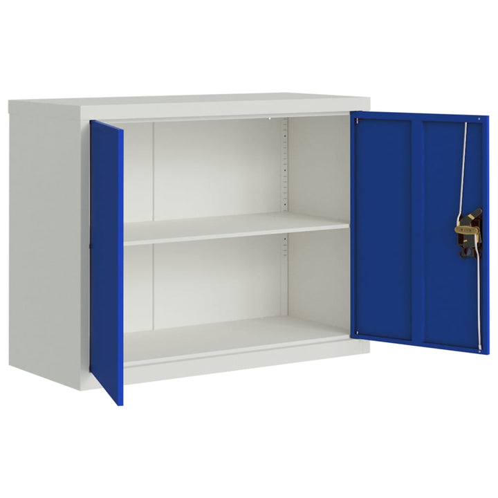 Archiefkast 90x40x70 cm staal lichtgrijs en blauw