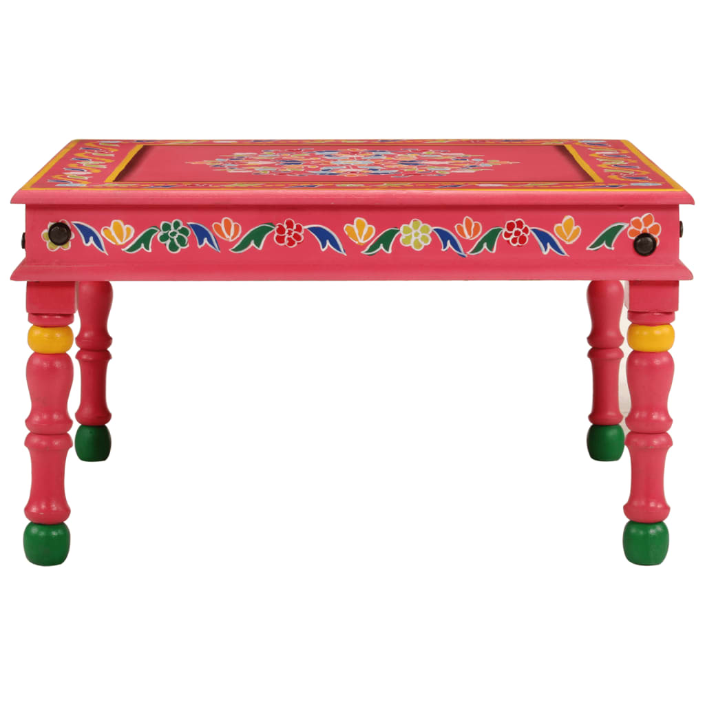 Salontafel handbeschilderd massief mangohout roze