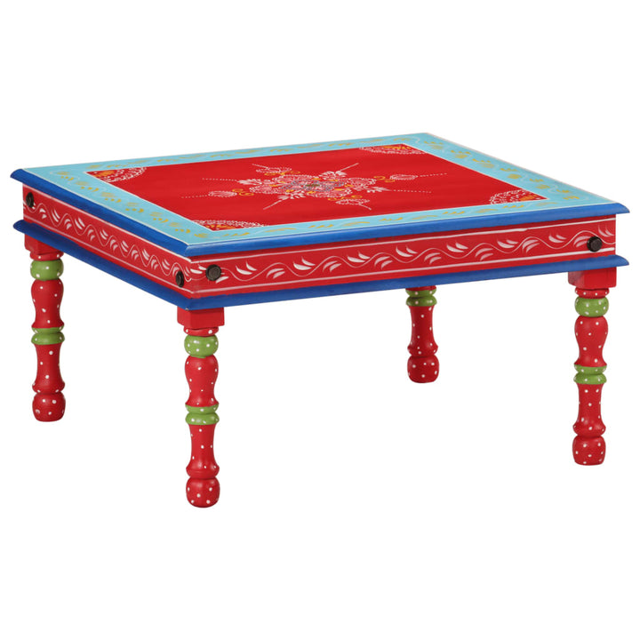 Salontafel handbeschilderd massief mangohout rood