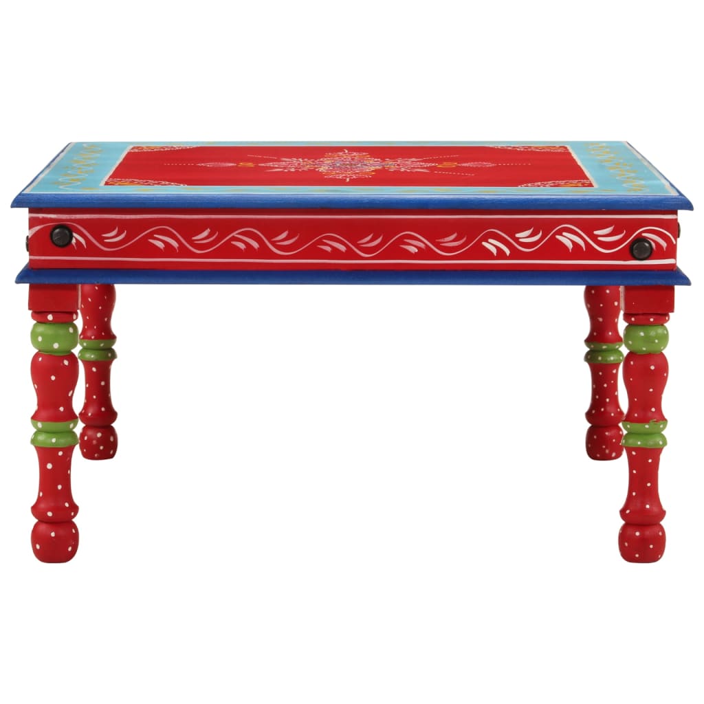 Salontafel handbeschilderd massief mangohout rood