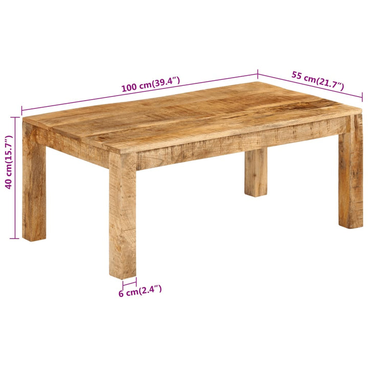 Salontafel 100x55x40 cm massief mangohout