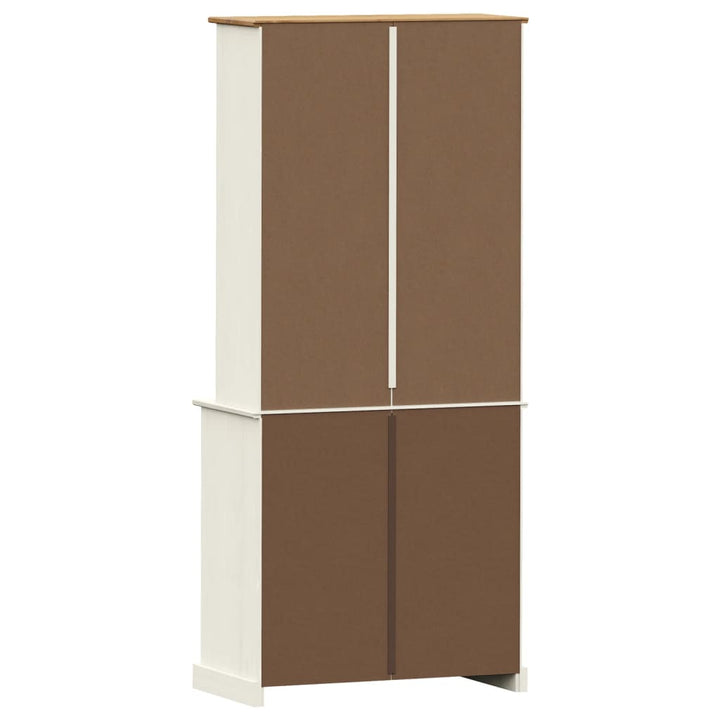 Hoge kast VIGO 78x40x175 cm massief grenenhout wit