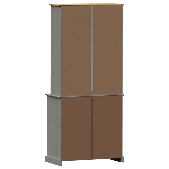 Hoge kast VIGO 78x40x175 cm massief grenenhout grijs