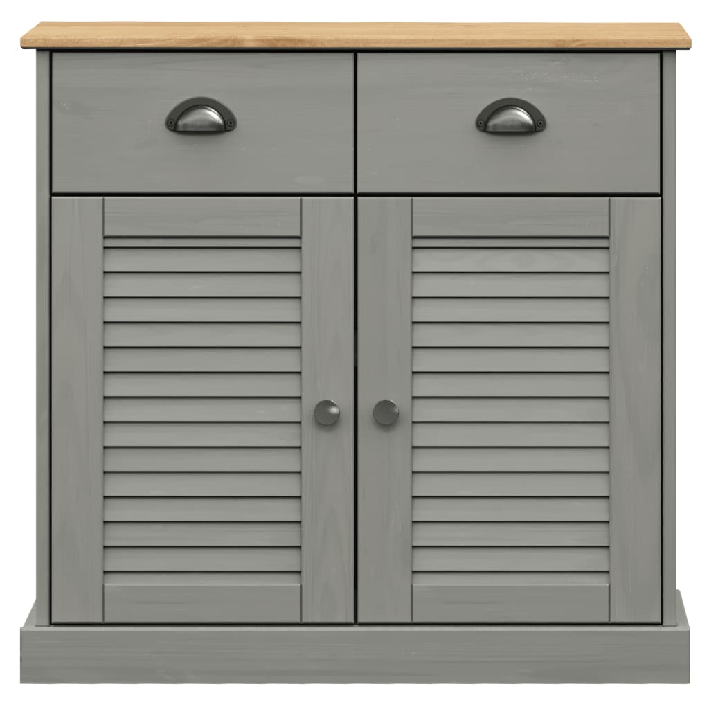 Hoge kast VIGO 78x40x175 cm massief grenenhout grijs