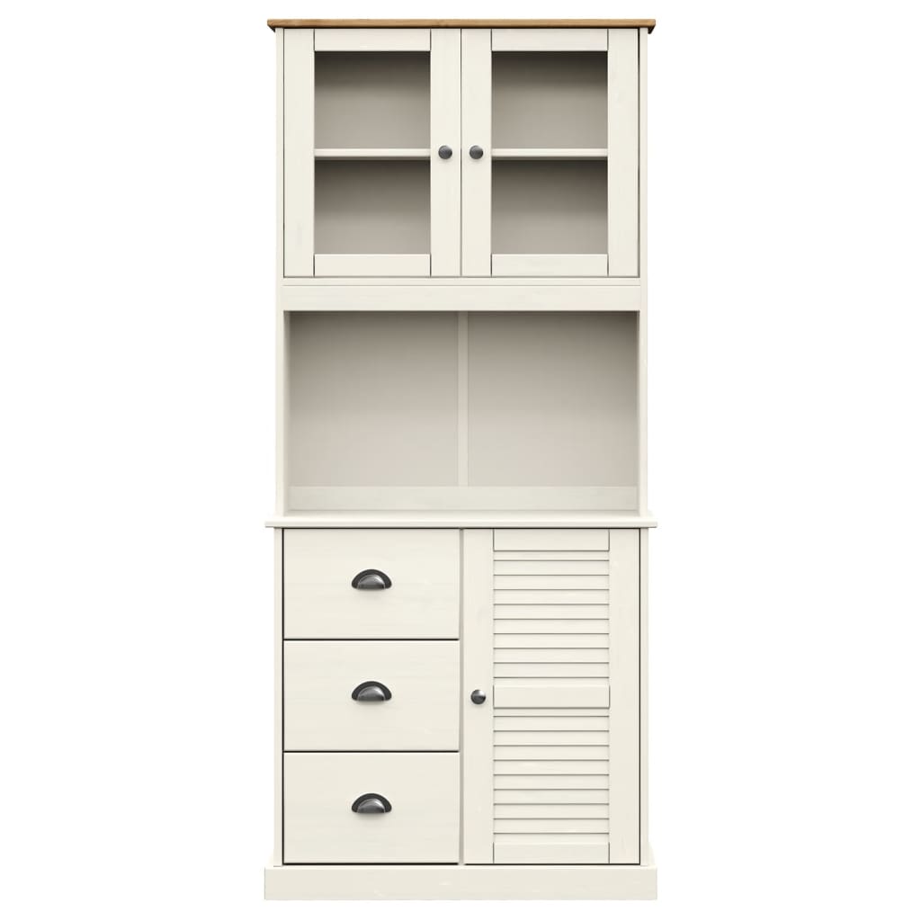 Hoge kast VIGO 78x40x175 cm massief grenenhout wit