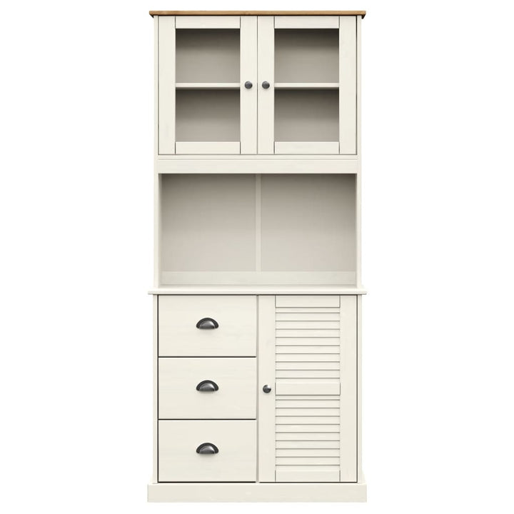 Hoge kast VIGO 78x40x175 cm massief grenenhout wit