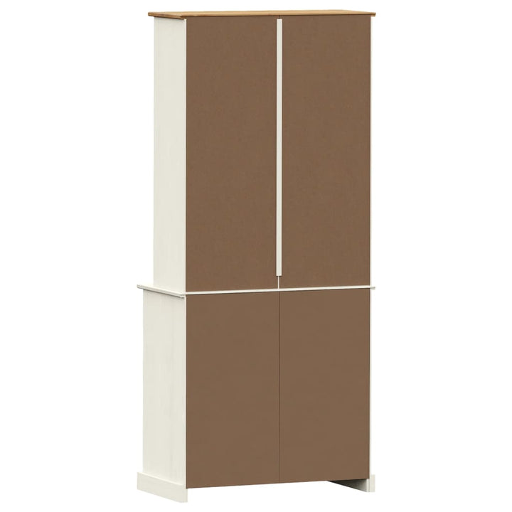 Hoge kast VIGO 78x40x175 cm massief grenenhout wit