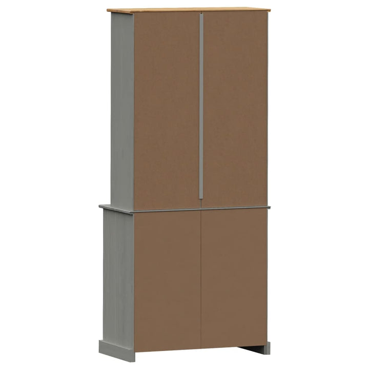 Hoge kast VIGO 78x40x175 cm massief grenenhout grijs