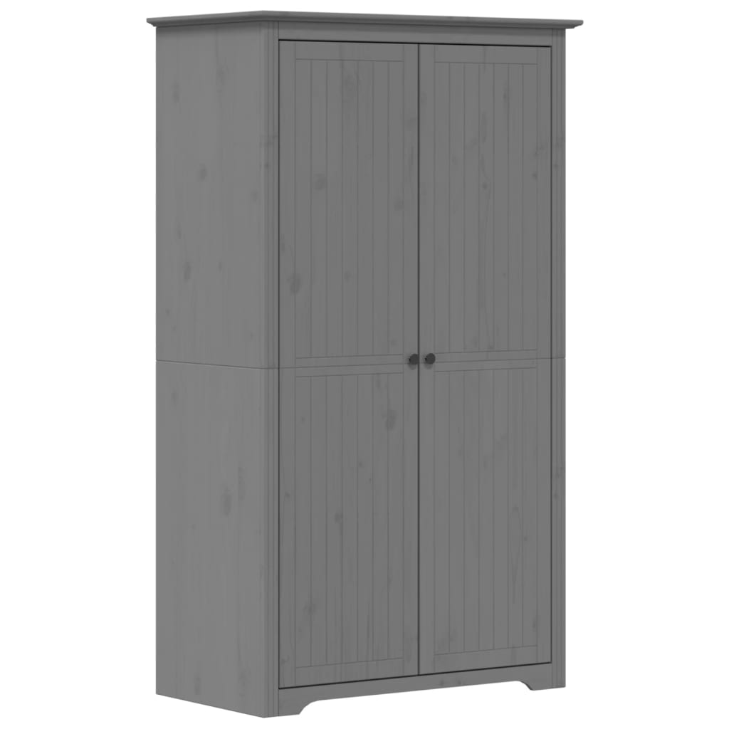 Kledingkast BODO 99x53,5x173 cm massief grenenhout grijs