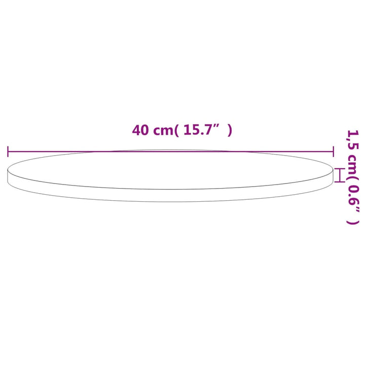 Tafelblad rond ø˜40x1,5 cm massief beukenhout