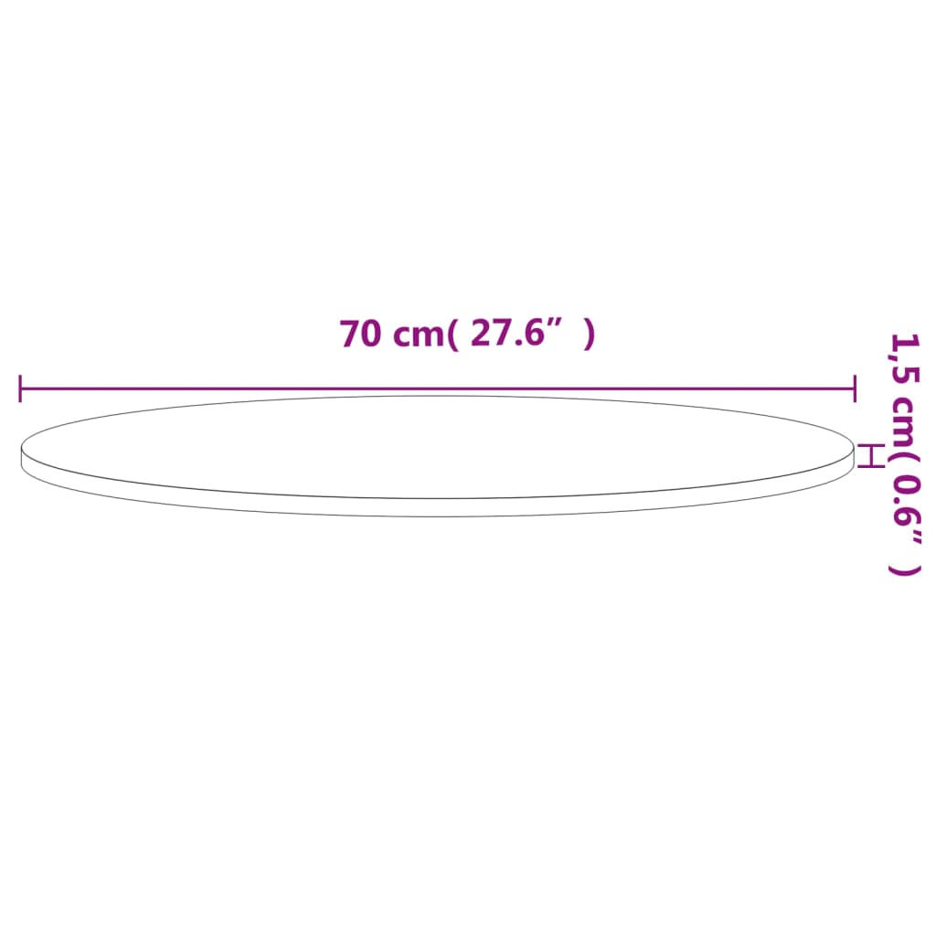 Tafelblad rond ø˜70x1,5 cm massief beukenhout