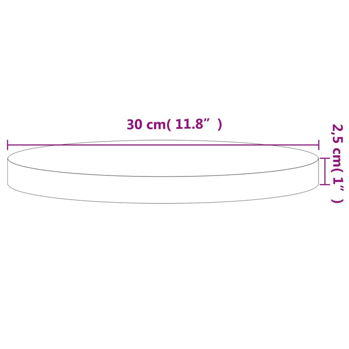 Tafelblad rond ø˜30x2,5 cm massief beukenhout