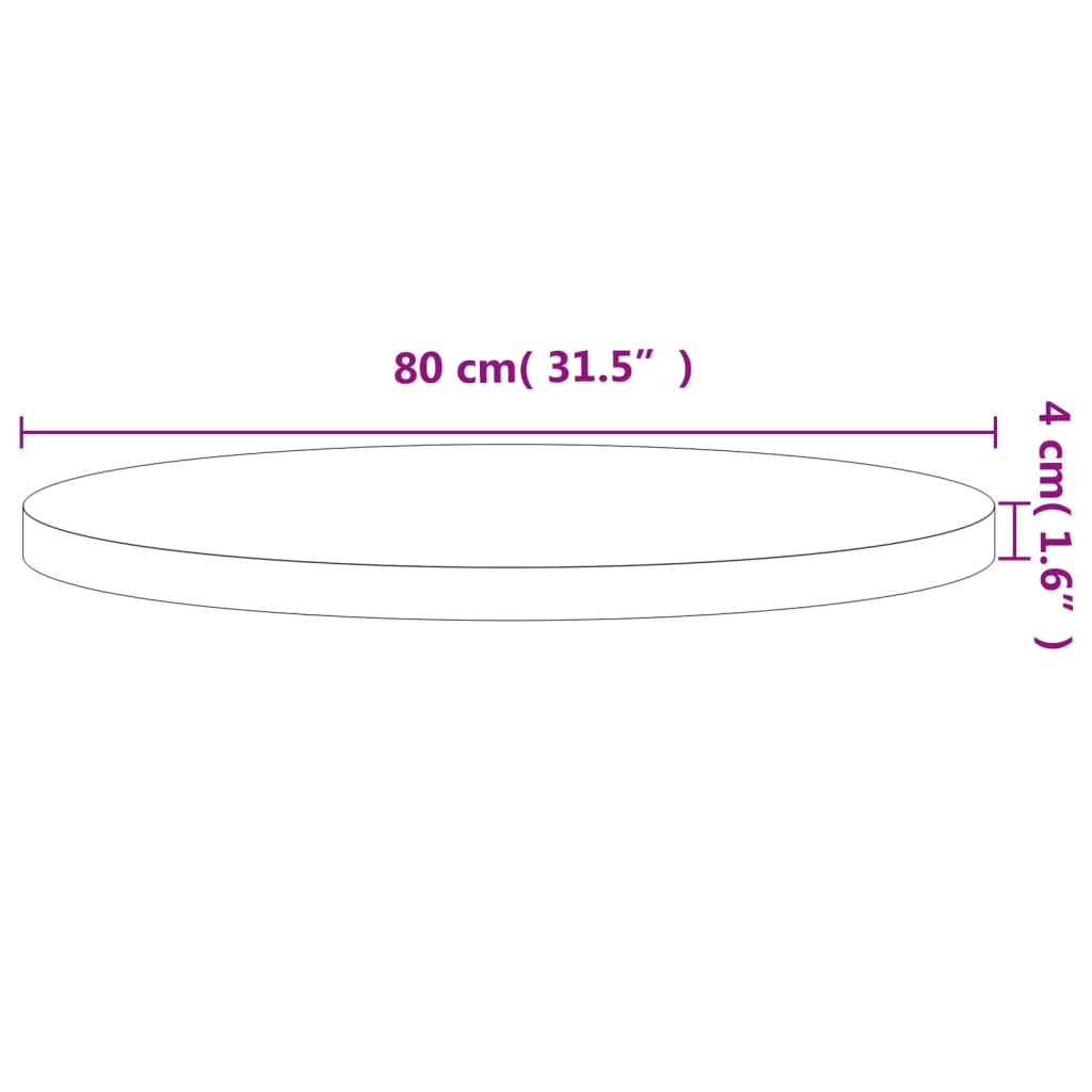 Tafelblad rond ø˜80x4 cm massief beukenhout