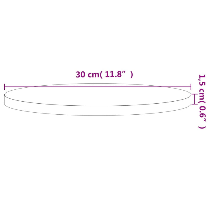 Tafelblad rond ø˜30x1,5 cm massief beukenhout