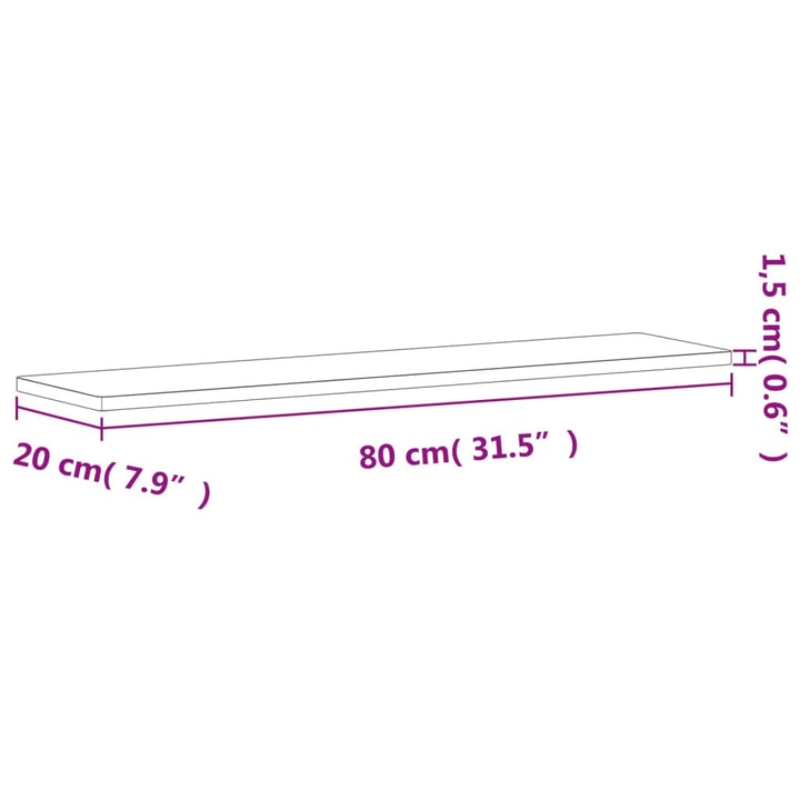 Wandschap 80x20x1,5 cm massief beukenhout