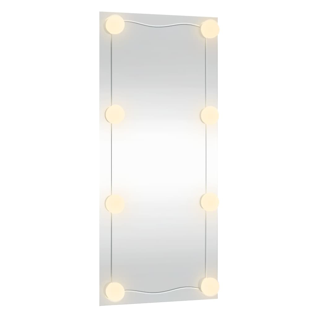 Wandspiegel met LED's rechthoekig 30x80 cm glas