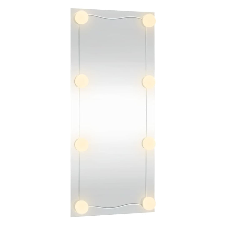 Wandspiegel met LED's rechthoekig 30x80 cm glas