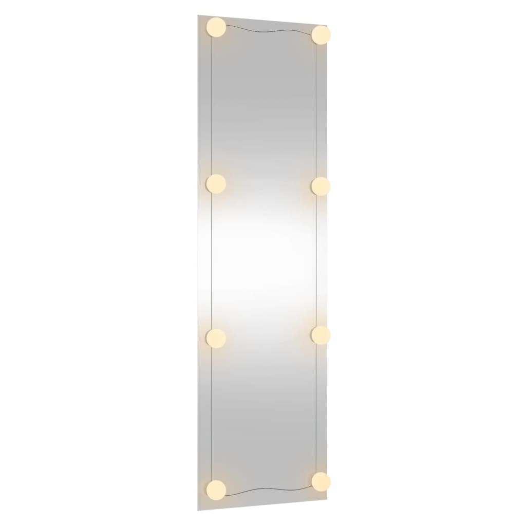 Wandspiegel met LED's rechthoekig 30x100 cm glas