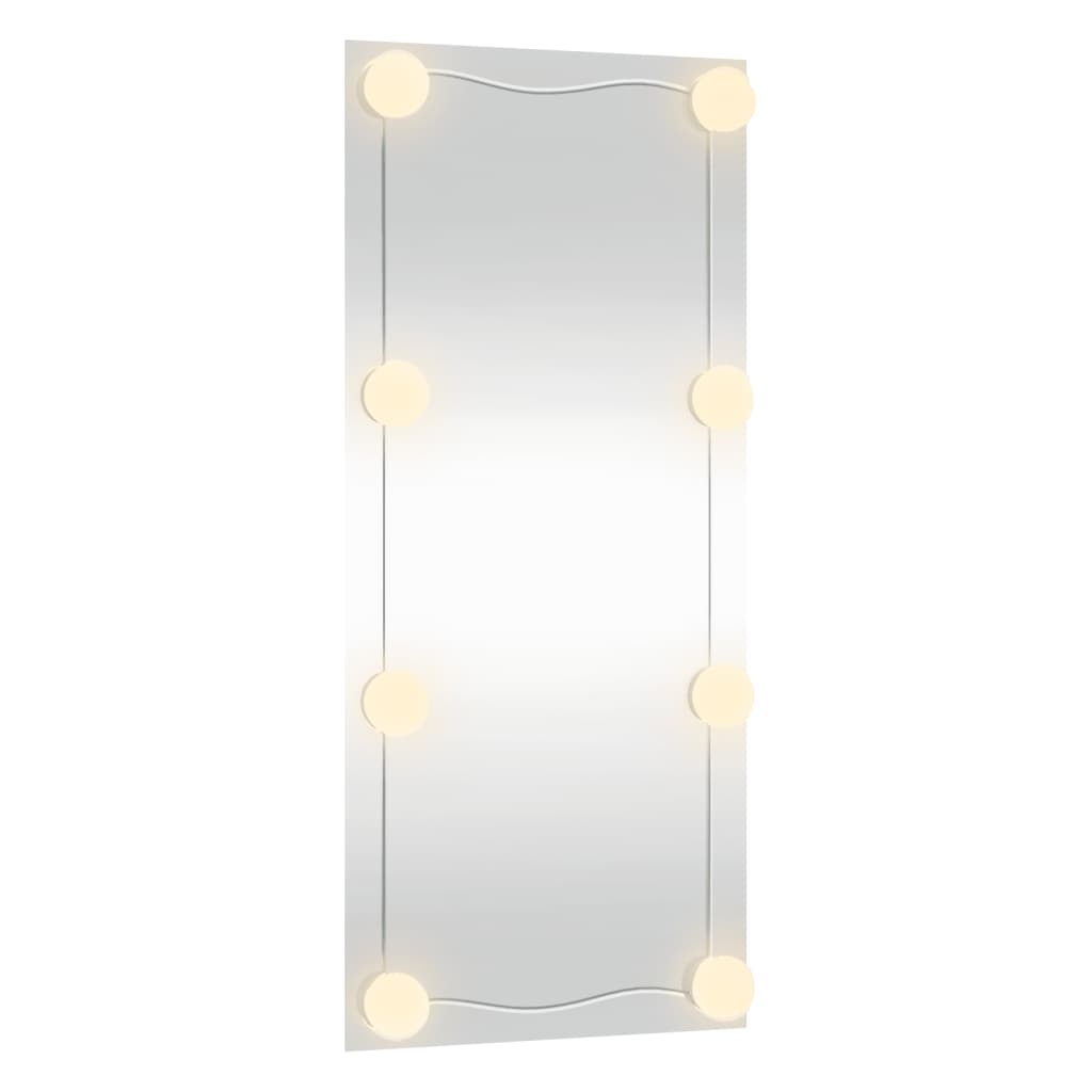 Wandspiegel met LED's rechthoekig 40x80 cm glas