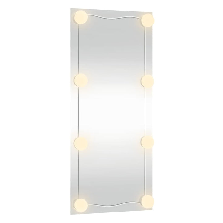 Wandspiegel met LED's rechthoekig 40x80 cm glas