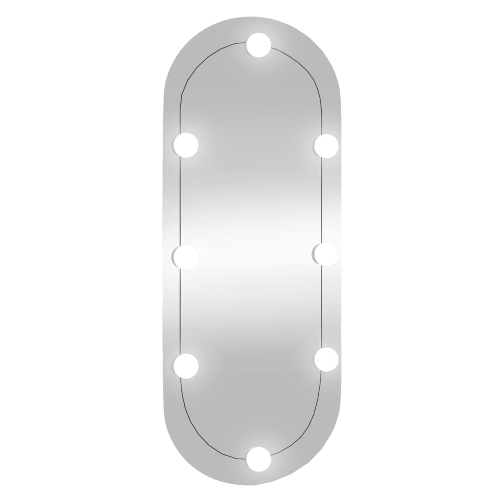 Wandspiegel met LED's ovaal 30x70 cm glas