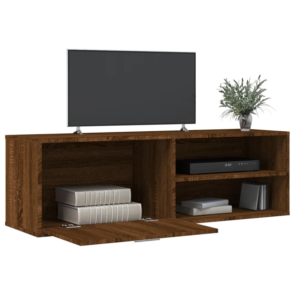 Tv-meubel 120x34x37 cm bewerkt hout bruin eikenkleur